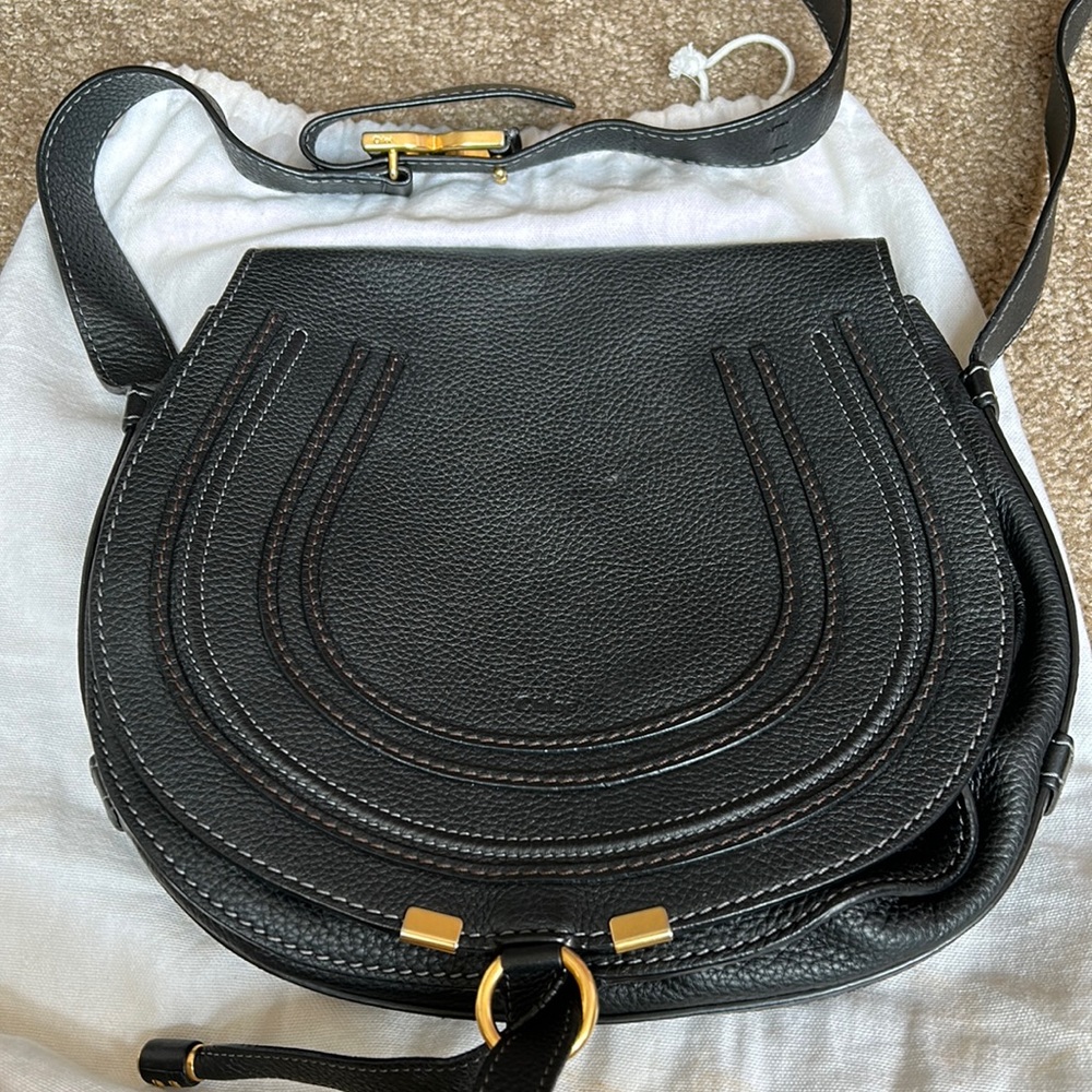 Chloé: Medium Marcie Leather Saddle Bag